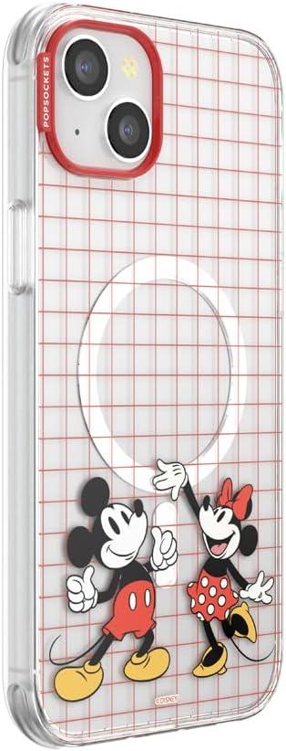 imagePopSockets iPhone 16 Pro Case Compatible with MagSafe Phone Case for iPhone 16 Pro Wireless Charging Compatible Case Only Mickey Polka DotMod Mickey Minnie