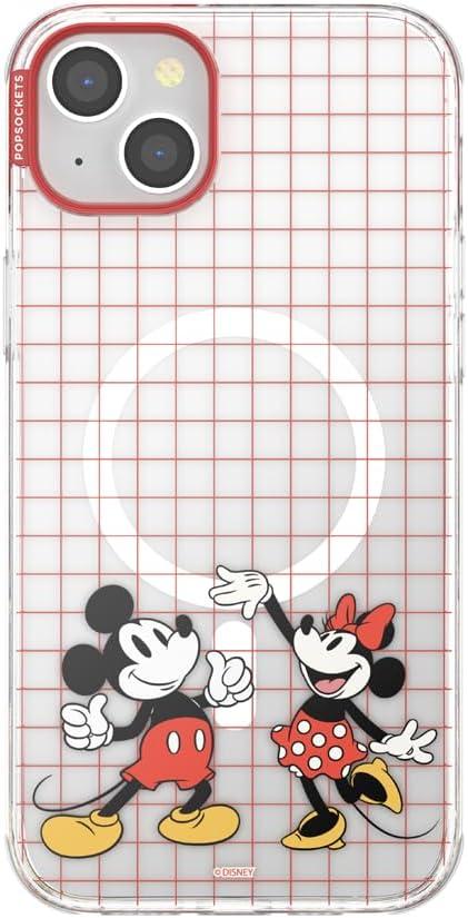 imagePopSockets iPhone 16 Pro Case Compatible with MagSafe Phone Case for iPhone 16 Pro Wireless Charging Compatible Case Only Mickey Polka DotMod Mickey Minnie