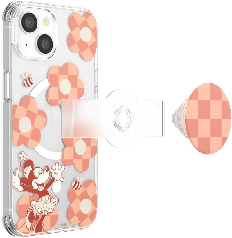 imagePopSockets iPhone 16 Pro Max Case Compatible with MagSafe Phone Case for iPhone 16 Pro Max Wireless Charging Compatible Case Only Mickey Polka DotMinnie Checker Flower