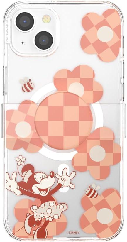 imagePopSockets iPhone 16 Pro Max Case Compatible with MagSafe Phone Case for iPhone 16 Pro Max Wireless Charging Compatible Case Only Mickey Polka DotMinnie Checker Flower