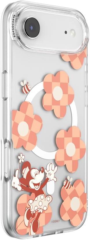 imagePopSockets iPhone 16 Pro Max Case Compatible with MagSafe Phone Case for iPhone 16 Pro Max Wireless Charging Compatible Case Only Mickey Polka DotMinnie Checker Flower