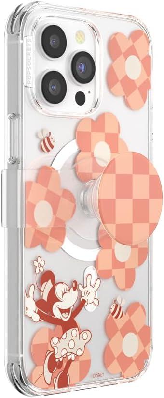 imagePopSockets iPhone 16 Pro Max Case Compatible with MagSafe Phone Case for iPhone 16 Pro Max Wireless Charging Compatible Case Only Mickey Polka DotMinnie Checker Flower