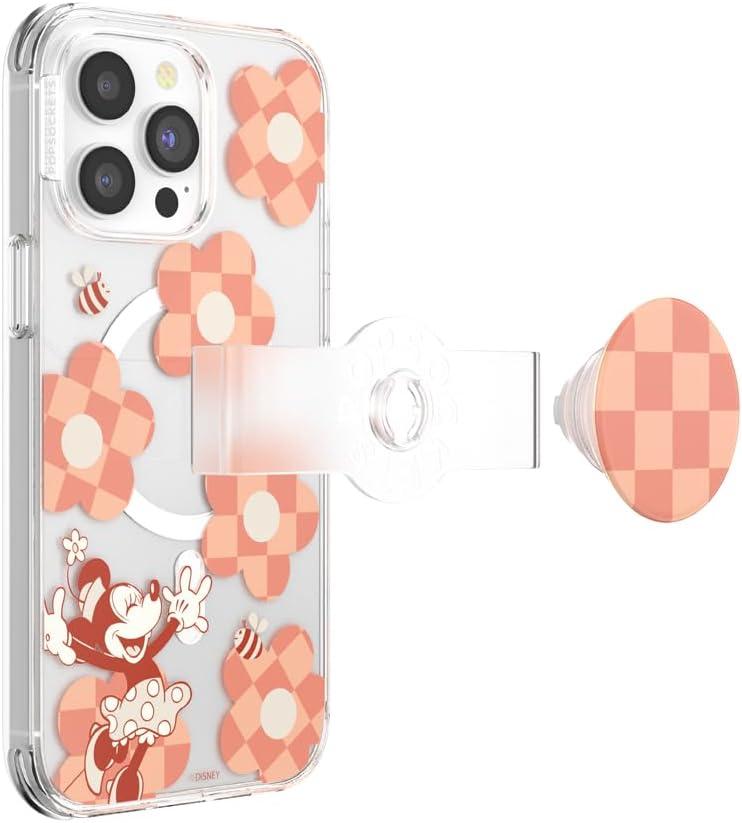 imagePopSockets iPhone 16 Pro Max Case Compatible with MagSafe Phone Case for iPhone 16 Pro Max Wireless Charging Compatible Case Only Mickey Polka DotMinnie Checker Flower