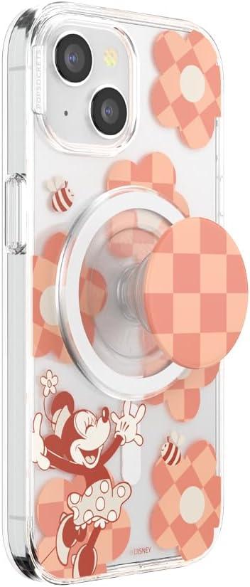 imagePopSockets iPhone 16 Pro Max Case Compatible with MagSafe Phone Case for iPhone 16 Pro Max Wireless Charging Compatible Case Only Mickey Polka DotMinnie Checker Flower