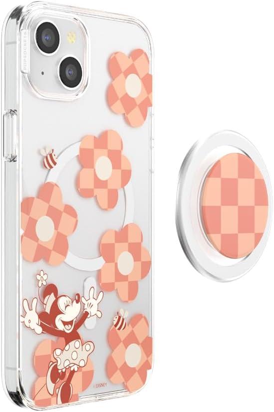 imagePopSockets iPhone 16 Pro Max Case Compatible with MagSafe Phone Case for iPhone 16 Pro Max Wireless Charging Compatible Case Only Mickey Polka DotMinnie Checker Flower