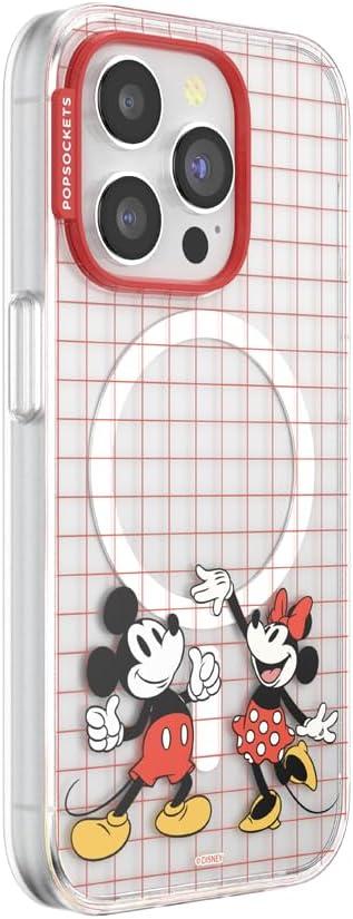 imagePopSockets iPhone 16 Pro Max Case Compatible with MagSafe Phone Case for iPhone 16 Pro Max Wireless Charging Compatible Case Only Mickey Polka DotMod Mickey Minnie