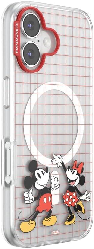imagePopSockets iPhone 16 Pro Max Case Compatible with MagSafe Phone Case for iPhone 16 Pro Max Wireless Charging Compatible Case Only Mickey Polka DotMod Mickey Minnie