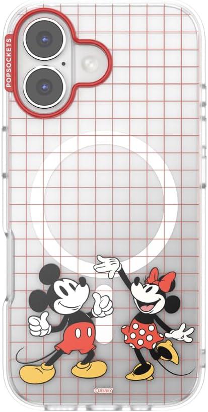 imagePopSockets iPhone 16 Pro Max Case Compatible with MagSafe Phone Case for iPhone 16 Pro Max Wireless Charging Compatible Case Only Mickey Polka DotMod Mickey Minnie