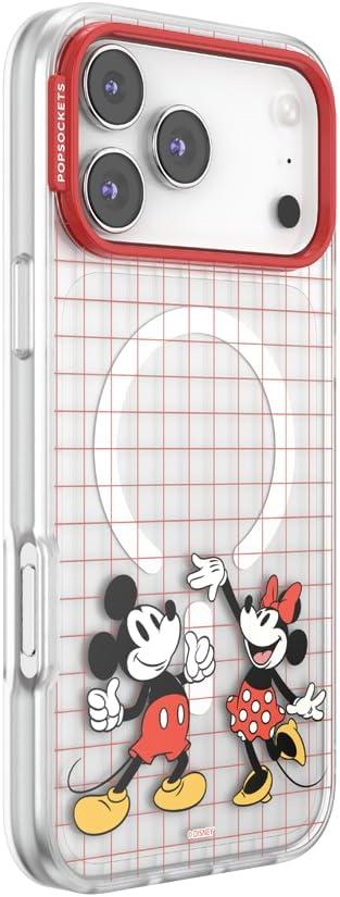 imagePopSockets iPhone 16 Pro Max Case Compatible with MagSafe Phone Case for iPhone 16 Pro Max Wireless Charging Compatible Case Only Mickey Polka DotMod Mickey Minnie