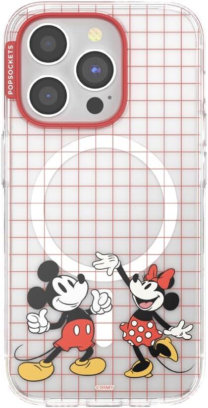 imagePopSockets iPhone 16 Pro Max Case Compatible with MagSafe Phone Case for iPhone 16 Pro Max Wireless Charging Compatible Case Only Mickey Polka DotMod Mickey Minnie