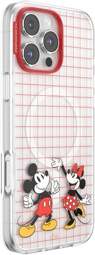 imagePopSockets iPhone 16 Pro Max Case Compatible with MagSafe Phone Case for iPhone 16 Pro Max Wireless Charging Compatible Case Only Mickey Polka DotMod Mickey Minnie