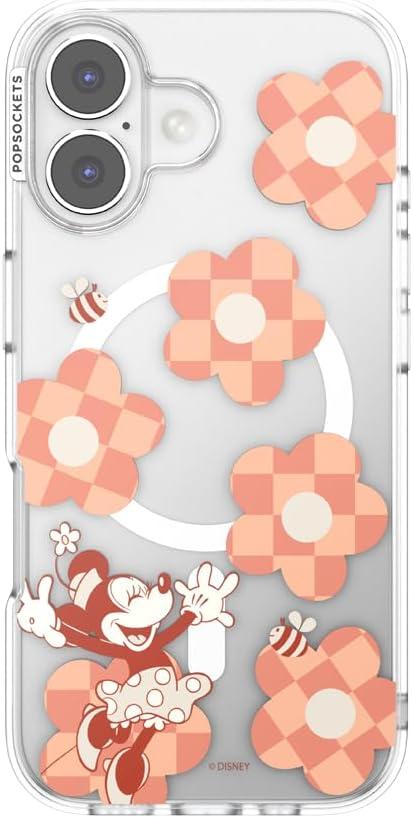 imagePopSockets iPhone 17 Pro Phone Case Compatible with MagSafe for iPhone 17 Pro Wireless Charging Compatible Case Only Mod Mickey amp MinnieMinnie Checker Flower