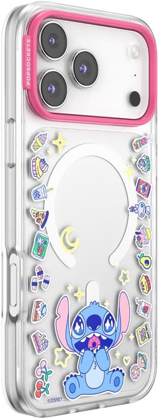 imagePopSockets iPhone 17 Pro Phone Case Compatible with MagSafe for iPhone 17 Pro Wireless Charging Compatible Case Only Mod Mickey amp MinnieStitch Snack Attack