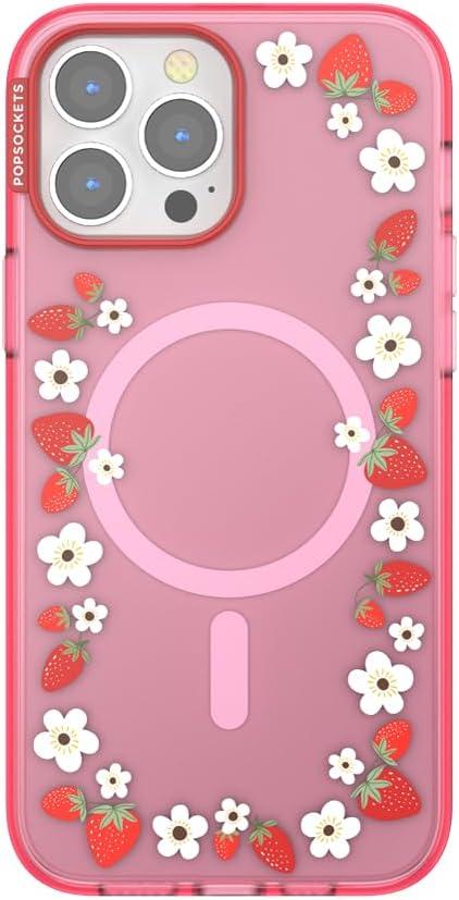 imagePopSockets iPhone 17 Pro Phone Case Compatible with MagSafe for iPhone 17 Pro Wireless Charging Compatible Case Only Pasta PastaStrawberry Frame