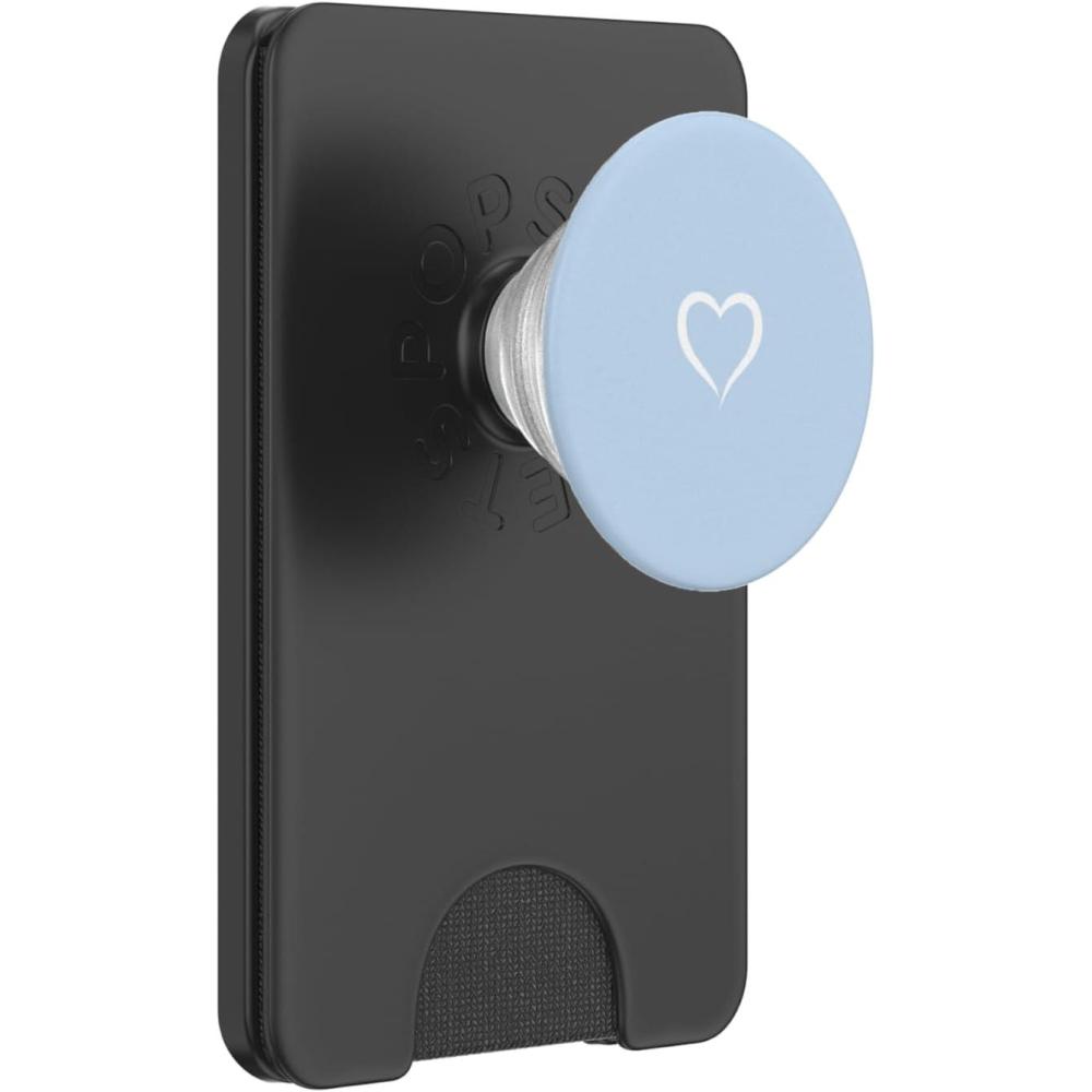 imageBaby BluePastel Blue Hand Drawn Heart Love Minimalist PopSockets PopGrip for MagSafeMagnetic PopWallet
