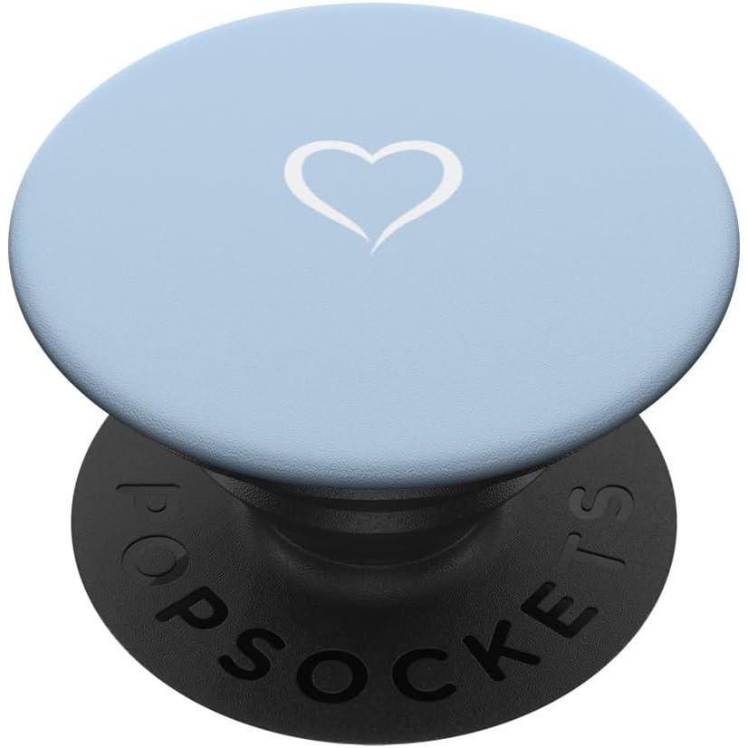 imageBaby BluePastel Blue Hand Drawn Heart Love Minimalist PopSockets PopGrip for MagSafeSwappable PopGrip