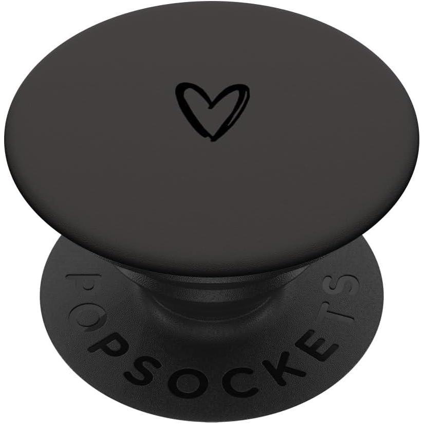 imageBlack Gray Minimalist Heart PopSockets Adhesive PopGripAdhesive PopGrip