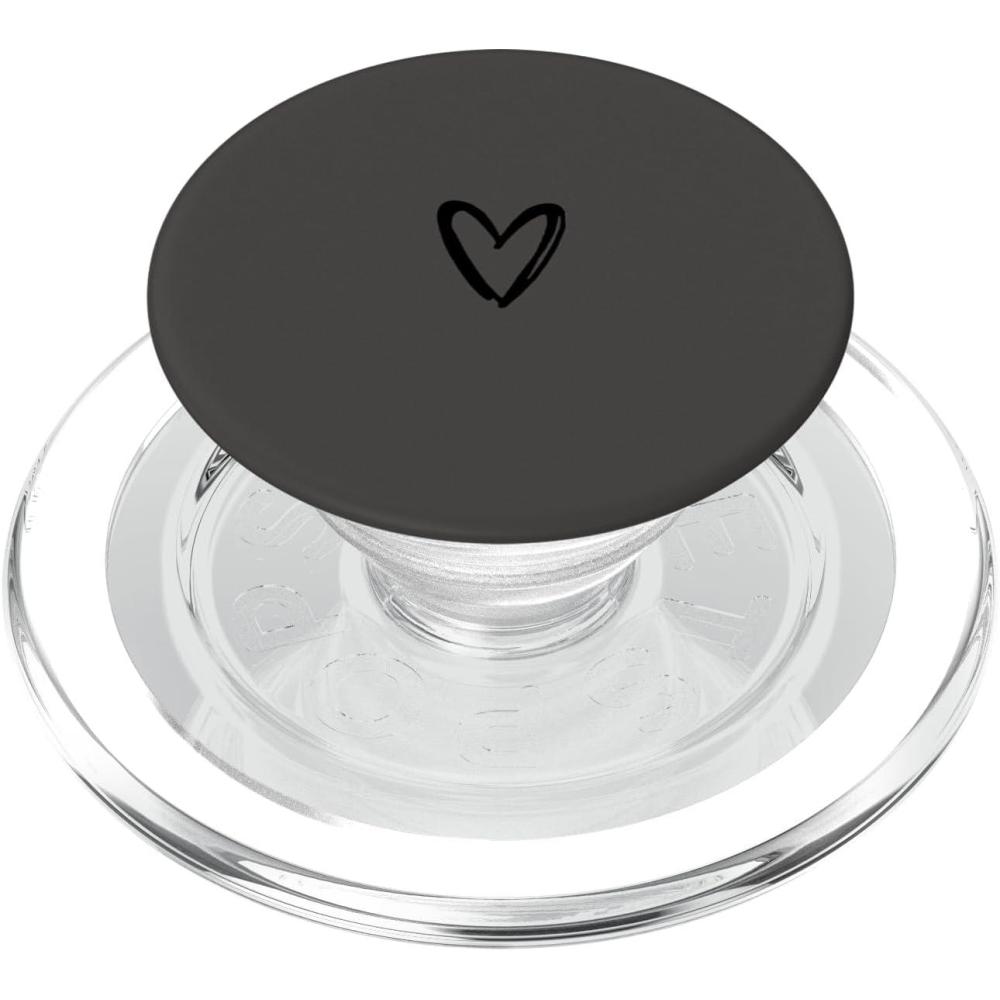 imageBlack Gray Minimalist Heart PopSockets Adhesive PopGripMagnetic PopGrip