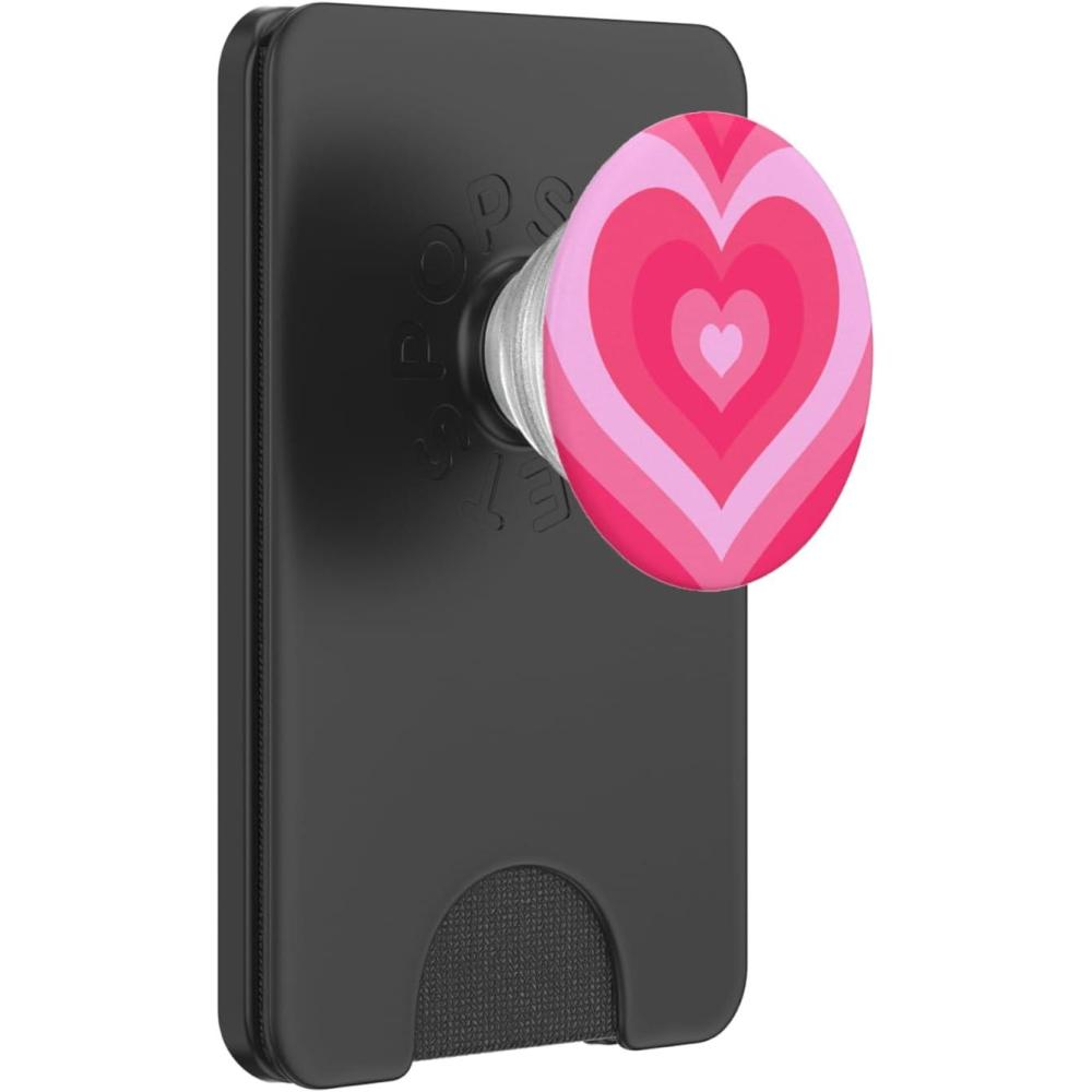 imageCute Pink Latte Love Coffee Heart Pattern Stylish Girly PopSockets Adhesive PopGripMagnetic PopWallet