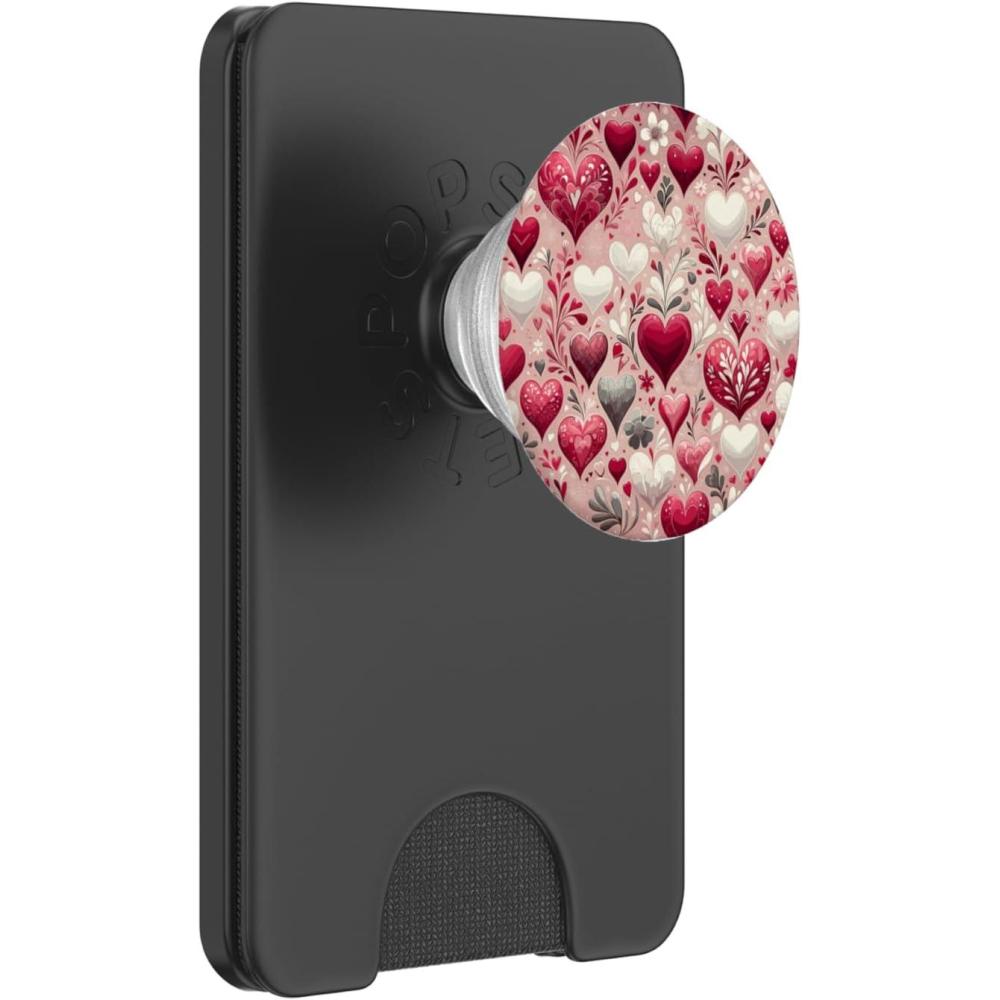 imageFestive Elegance gifts Enchanting Hearts Romantic Valentines Day Love PopSockets Standard PopGrip Black 260027Magnetic PopWallet