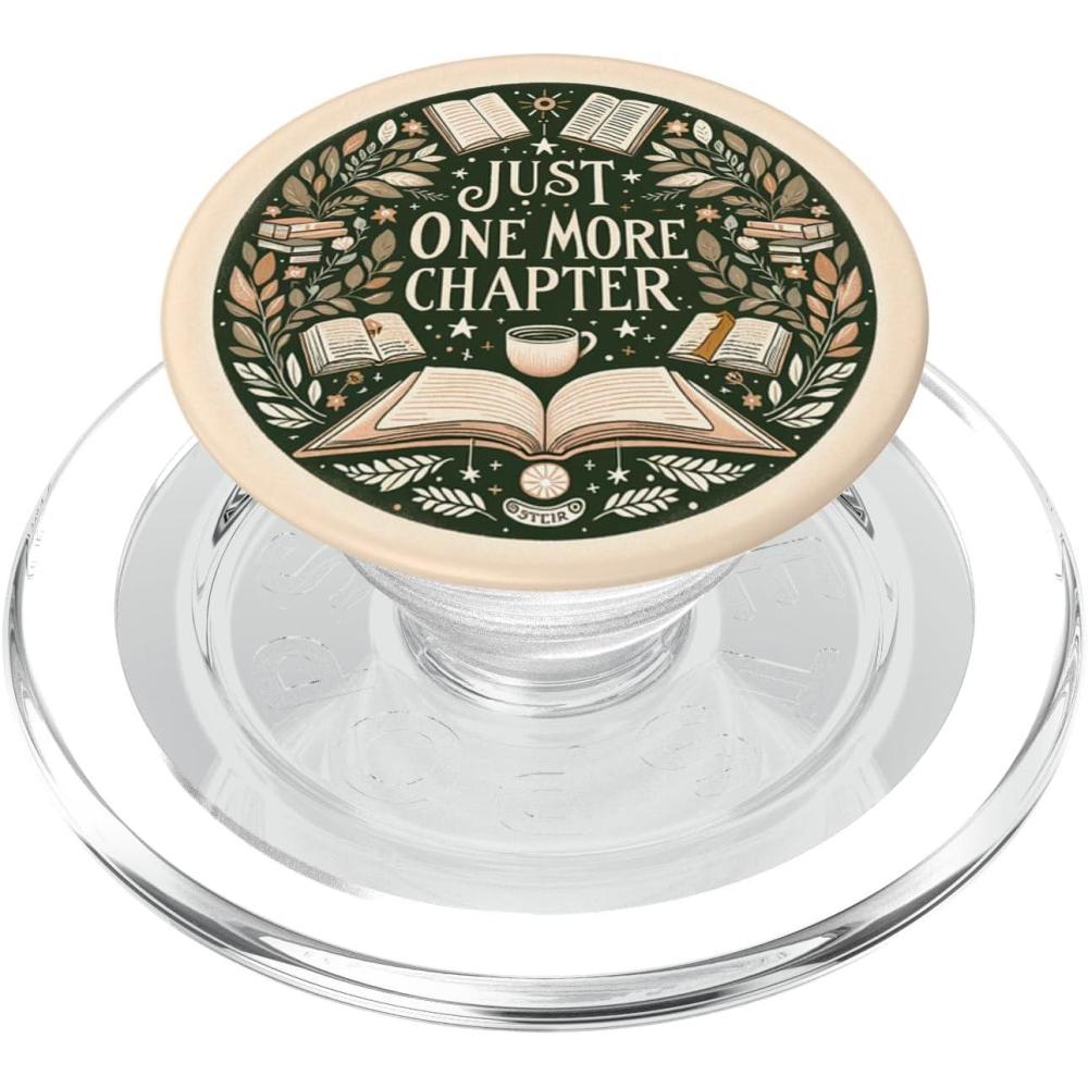 imageJust One More Chapter Bookish Book Reading Beige PopSockets Adhesive PopGripMagnetic PopGrip