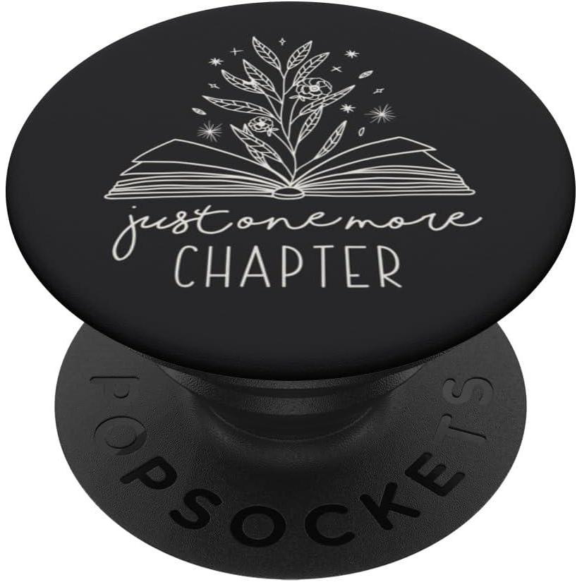 imageJust One More Chapter Floral Book Lover Reading Design PopSockets Adhesive PopGripAdhesive PopGrip