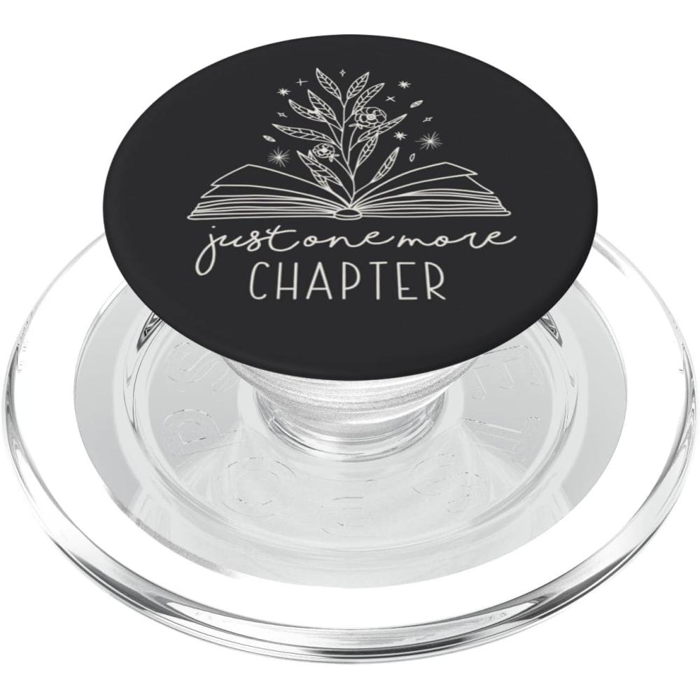 imageJust One More Chapter Floral Book Lover Reading Design PopSockets Adhesive PopGripMagnetic PopGrip