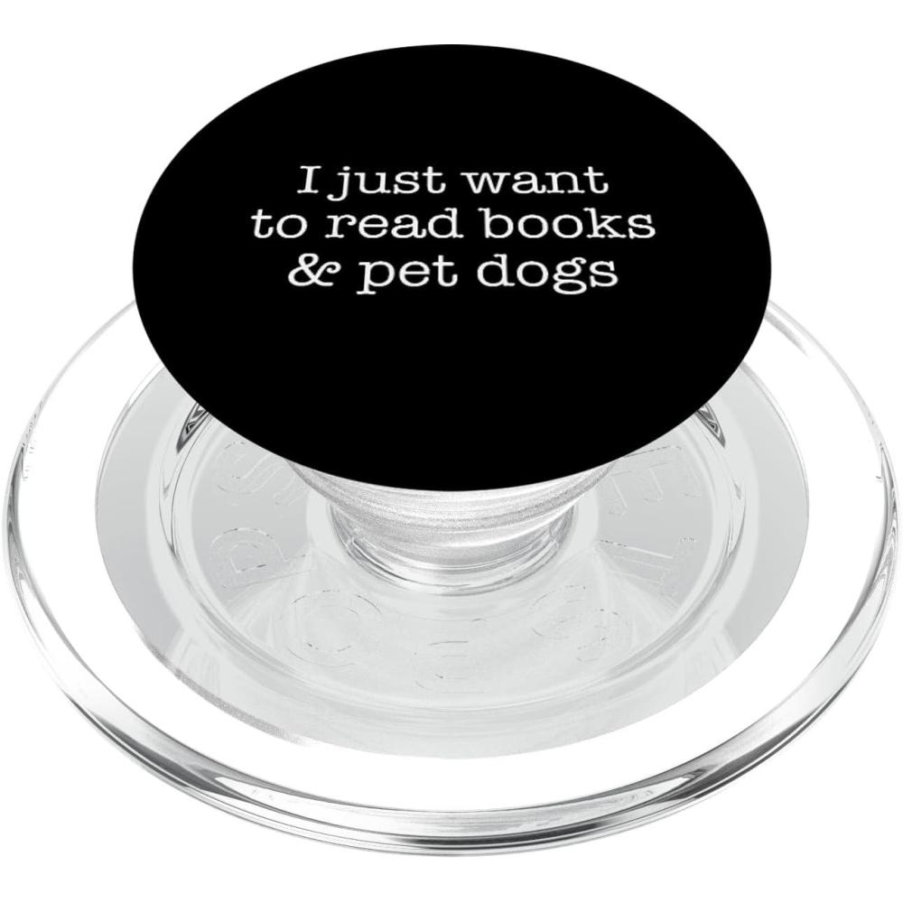 imagePet Animal Lover Gift Bookworm Dog Books Reading PopSockets Adhesive PopGripMagnetic PopGrip