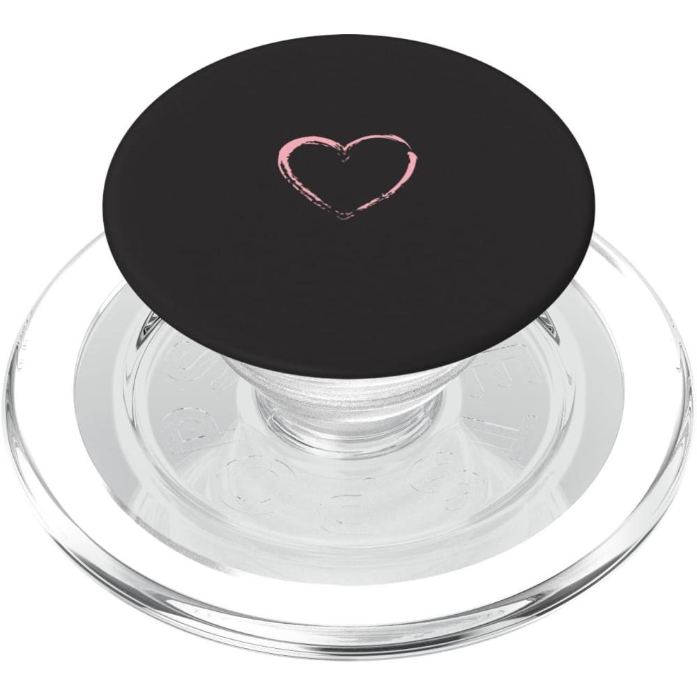 imagePink Heart Black PopSockets Adhesive PopGripMagnetic PopGrip
