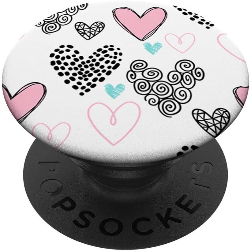 imagePink Hearts Love Symbol Girl Cute Minimalistic PopSockets Swappable PopGripStandard