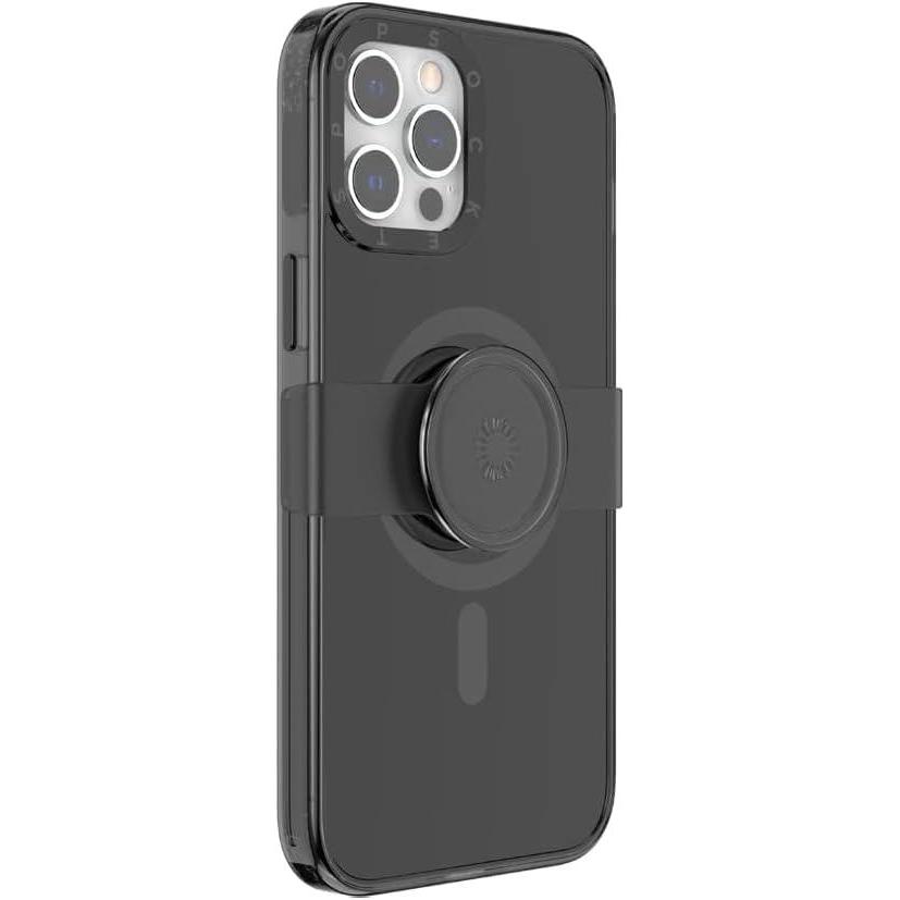 imagePopSockets Black iPhone 12 Case and iPhone 12 Pro Case with Phone Grip and Slide Compatible with MagSafeBlack
