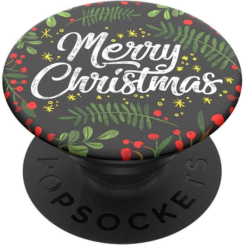 imagePopSockets Phone Grip with Expanding Kickstand Adhesive Grip  Merry Christmas