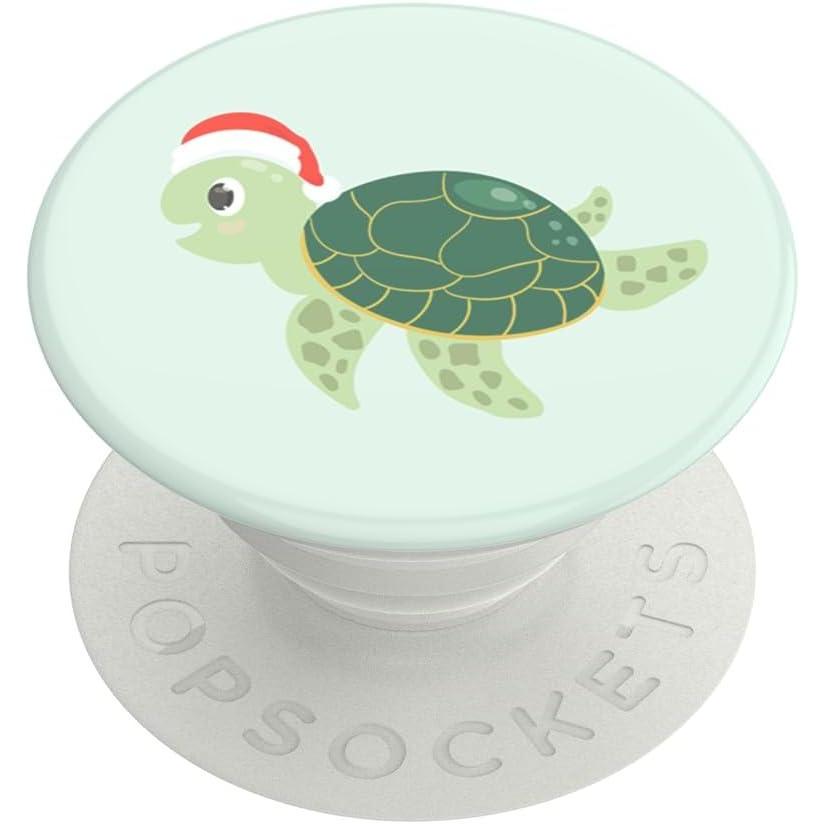 imagePopSockets Phone Grip with Expanding Kickstand Adhesive Grip Santa Turtle
