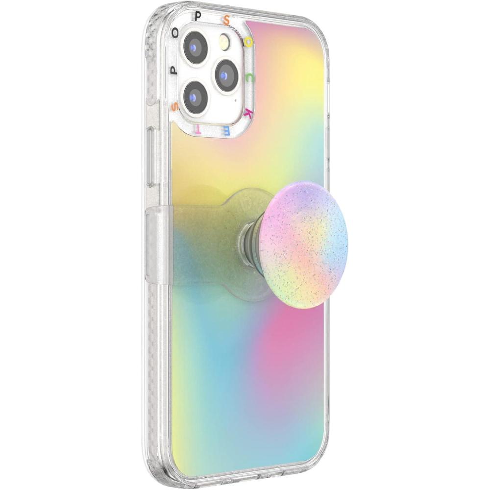 imagePopSockets iPhone 12 12 Pro Case with Repositionable Slide Grip and Compatible with MagSafe AbstractAbstract