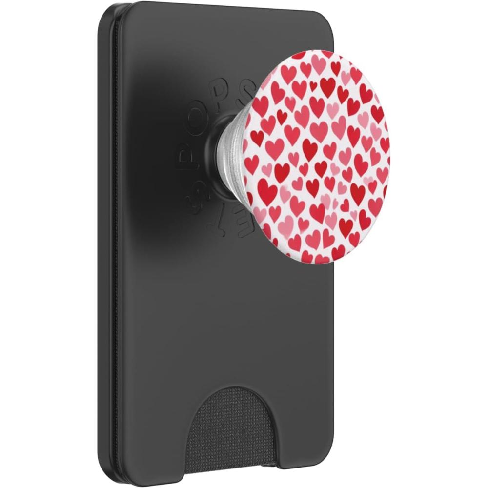 imageRed Hearts PopSockets Adhesive PopGripMagnetic PopWallet