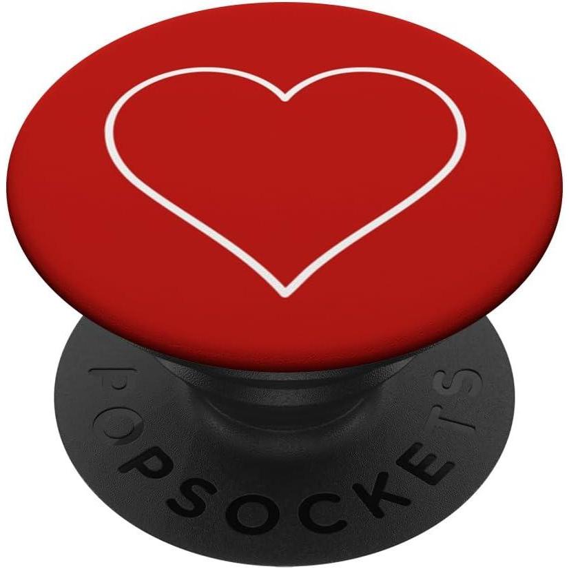 imageWhite Heart Outline Love Sign Red PopSockets Adhesive PopGripAdhesive PopGrip