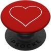 imageWhite Heart Outline Love Sign Red PopSockets Adhesive PopGripAdhesive PopGrip