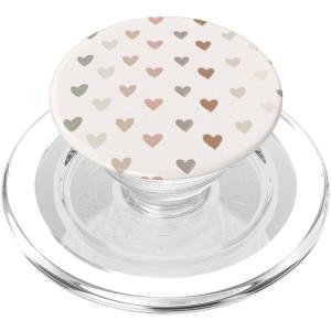 Boho Cute Hearts with Neutral Pastel Colors PopSockets Adhesive PopGrip(Magnetic PopGrip)