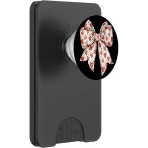 Bow Hearts Valentine Cute Coquette Bow PopSockets Adhesive PopGrip(Magnetic PopWallet)