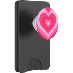 Cute Pink Latte Love Coffee Heart Pattern Stylish Girly PopSockets Adhesive PopGrip(Magnetic PopWallet)