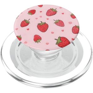 Cute Pink Strawberry PopSockets Adhesive PopGrip(Magnetic PopGrip)
