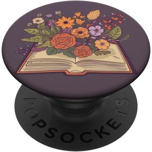 Flower Book, Reading Books, Flowers Grow from Book PopSockets Adhesive PopGrip(Adhesive PopGrip)