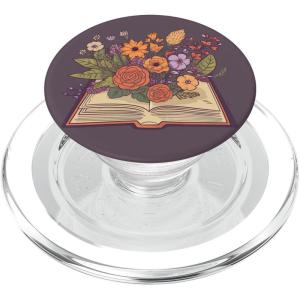 Flower Book, Reading Books, Flowers Grow from Book PopSockets Adhesive PopGrip(Magnetic PopGrip)