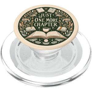 Just One More Chapter Bookish Book Reading Beige PopSockets Adhesive PopGrip(Magnetic PopGrip)
