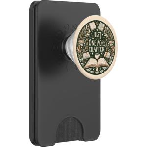 Just One More Chapter Bookish Book Reading Beige PopSockets Adhesive PopGrip(Magnetic PopWallet)