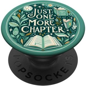 Just One More Chapter Bookish Reading Green Teal Book Lover PopSockets Adhesive PopGrip(Adhesive PopGrip)