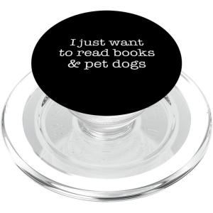 Pet Animal Lover Gift Bookworm Dog Books Reading PopSockets Adhesive PopGrip(Magnetic PopGrip)