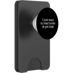 Pet Animal Lover Gift Bookworm Dog Books Reading PopSockets Adhesive PopGrip(Magnetic PopWallet)