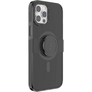 PopSockets Black iPhone 12 Case and iPhone 12 Pro Case with Phone Grip and Slide Compatible with MagSafe(Black)