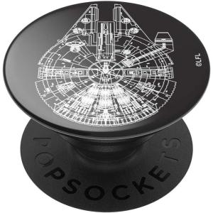 ​​​​PopSockets Phone Grip with Expanding Kickstand, Adhesive Grip – Millenium Falcon Aluminum